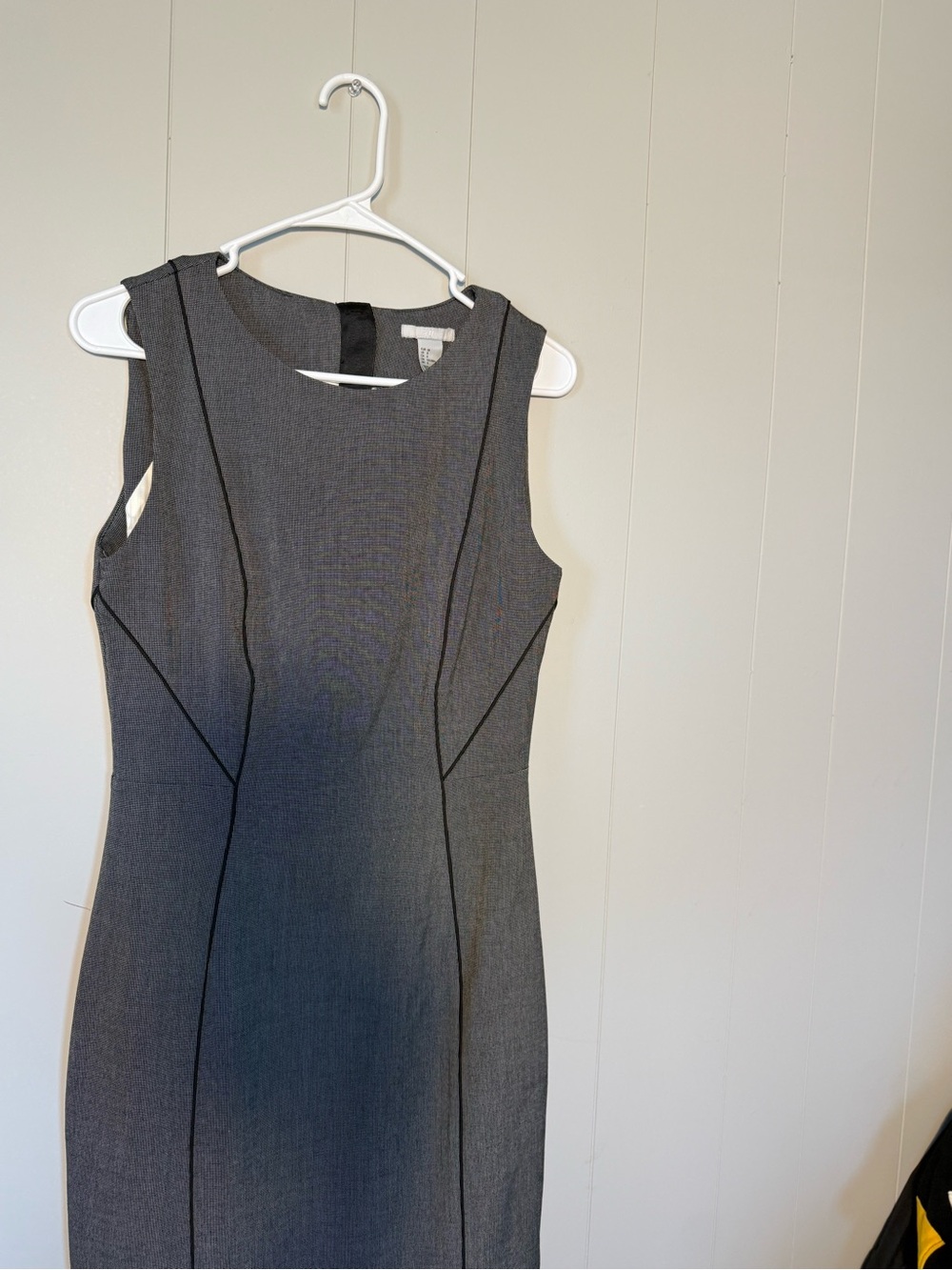 H&M Sleeveless Sheath Dress in Charcoal and Black Trim